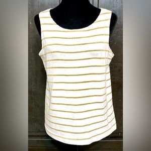 Rue de Turbigo Gold/white  sleeveless sweater tank - Size medium